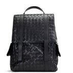 BT VENETA Leather Intrecciato Back To School Backpack - Black