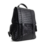 BT VENETA Leather Intrecciato Back To School Backpack - Black