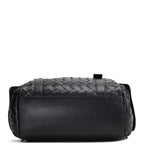 BT VENETA Leather Intrecciato Back To School Backpack - Black