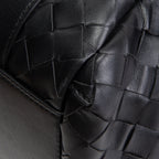 BT VENETA Leather Intrecciato Back To School Backpack - Black