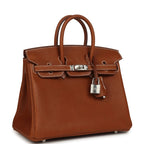 Birkin 25 Fauve Barenia Faubourg Palladium Hardware