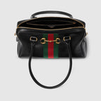 Borsetto medium boston bag in black leather