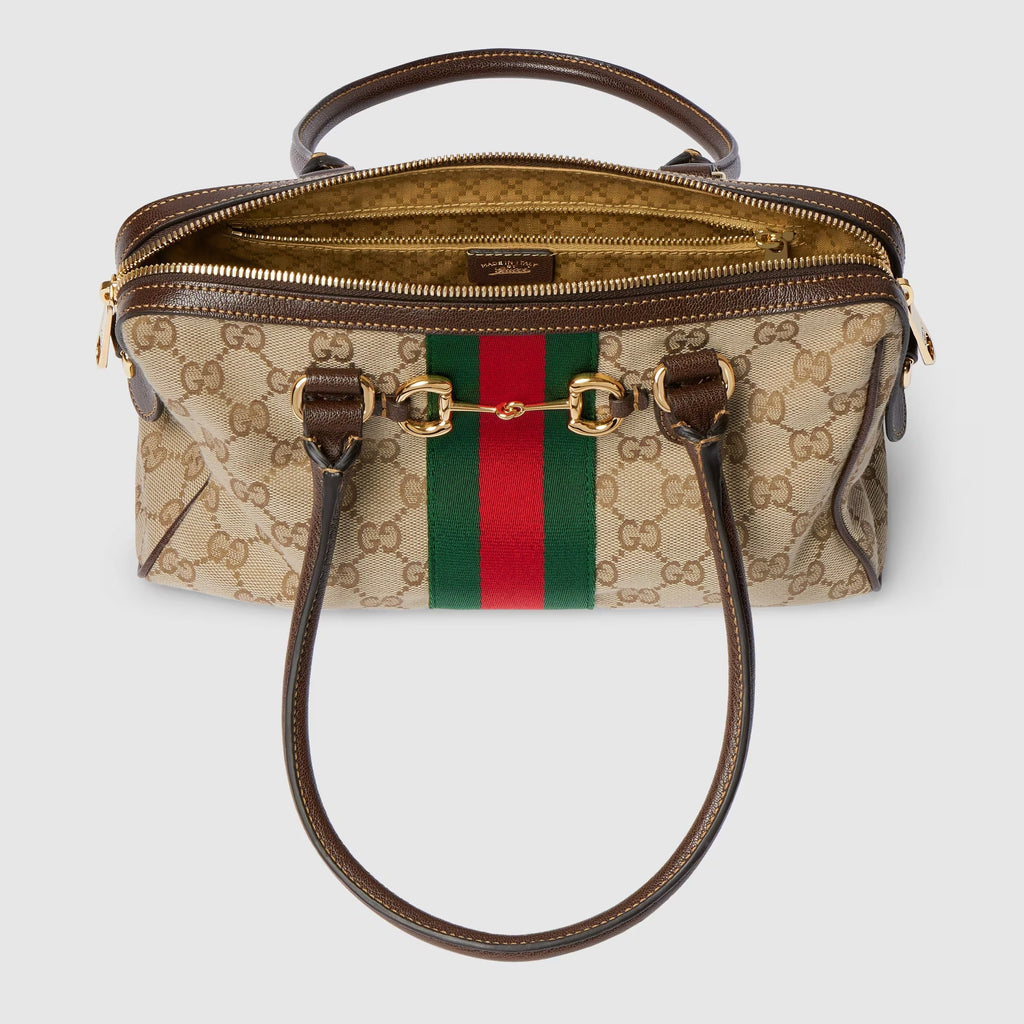 Borsetto medium boston bag in sand and brown