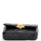 CH CC Flap Card Holder Belt Bag Lacquered Metal w/ Quilted Lambskin