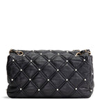 CH CC Flap Pearl Studded Quilted Lambskin - Black