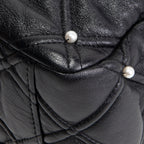 CH CC Flap Pearl Studded Quilted Lambskin - Black