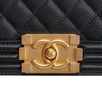 CH Caviar Medium Boy Bag - Black