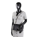 CH Classic Caviar Medium Double Flap - Black