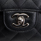 CH Classic Caviar Medium Double Flap - Black