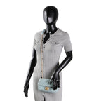 CH Lambskin Quilted Rectangular Mini Flap - Light Blue