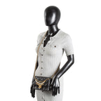 CH Pearl Logo Lambskin Flap Bag - Black