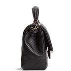 CH Quilted Lambskin Rectangular Flap Top Handle Mini - Black