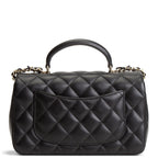 CH Quilted Lambskin Rectangular Flap Top Handle Mini - Black