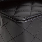 CH Quilted Lambskin Rectangular Flap Top Handle Mini - Black