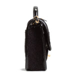 CH Tweed Top Handle School Memory Flap Bag - Black