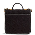 CH Tweed Top Handle School Memory Flap Bag - Black