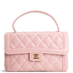 CH Vintage Surpique Wild Stitch Quilted Top Handle Bag - Pink