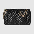 GG Marmont large shoulder bag in black leather