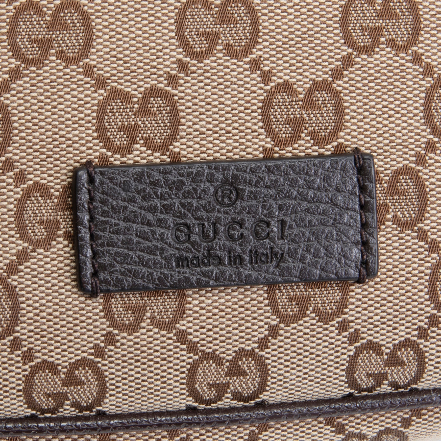 GU GG Canvas Belt Bag - Beige & Ebony