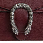 GU Leather Crystal Embellished Dionysus Small - Burgundy