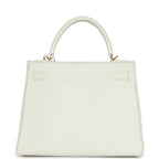 Kelly Retourne 28 White Clemence Gold Hardware