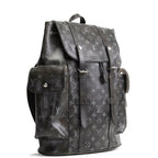 LV Christopher MM Brushed Monogram Eclipse Cowhide Backpack