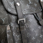 LV Christopher MM Brushed Monogram Eclipse Cowhide Backpack
