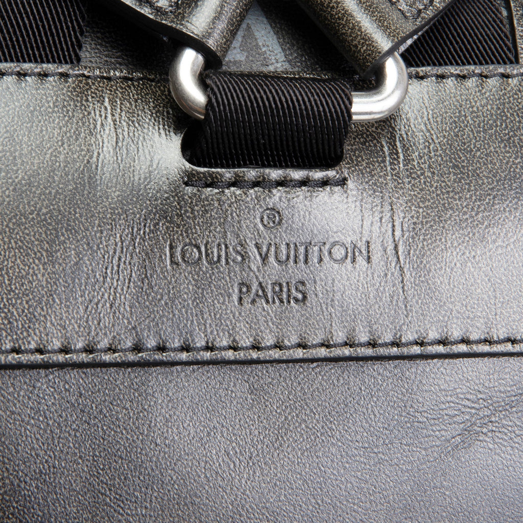 LV Christopher MM Brushed Monogram Eclipse Cowhide Backpack